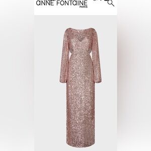 Anne Fontaine Fabulette Designer Gown Glittering Rose Dress